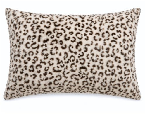 Leopard Dekokissen 45x45 & 50x70 cm, veganes Fellkissen, Wendekissen mit Felloptik und Samt-Rückseite, Kissen für Sofa, Bett & Sessel, TV- & Rückenkissen (Cremeweiß, 50x70 cm)