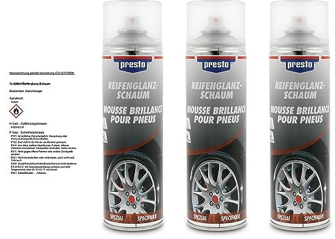 PRESTO 3x 500ml Reifenglanz-Schaum