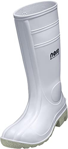 Uvex Nora Gummistiefel 94756 - Sicherheitsstiefel S5 SRC - Weisse Arbeitsstiefel fur Damen Herren - Wasserdichte, Hohe Arbeitsschuhe mit Stahlkappe - Weiß - Grosse 40