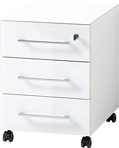 Germania Rollcontainer 4201-84 GW-Monteria, in Weiß, abschließbar, 40 x 55 x 50 cm (BxHxT)