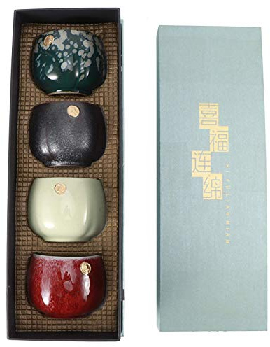 Atyhao Chinesisches Keramik-Kung-Fu-Teeservice Geschirr Geschirr Teetassen Keramik Klassisches Trinkgeschirr Winziges schlankes kleines traditionelles handgefertigtes (#1)