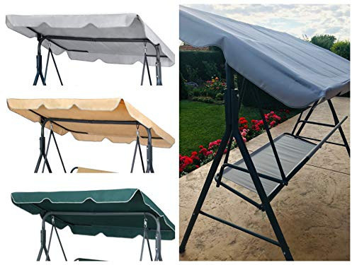 GRADINA Replacement Canopy for Swing Seat 2 & 3 Seater Sizes Hammock Cover Top Garden Outdoor Furniture Swing Chair (195cm x 125cm, Green)