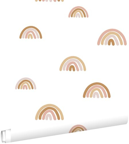 papier peint arcs en ciel rose terracotta 53 cm x 10.05 m - ESTAhome
