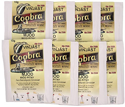 8x Trocken Methefe - 10g/25L | Honigweinhefe | Metwein | Weinhefe | Hefe Weißwein und Rotwein