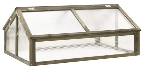 vidaXL Gewächshaus Grau 114x80x50 cm Tannenholz