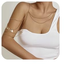 Yienate Sexy Arnés Cadena Del Cuerpo Hoja Gargantilla Cadena Del Hombro Oro Varias Filas Hoja Colgante Cadena Del Brazo Único Collar Hoja Del Hombro En Capas Cadena Joyería Para Las Mujeres Niñas