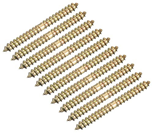 Sourcing Map 4x38mm Hanger Bolts, 24pcs Double Ended Self-Tapping Thread Dowel Screws for Wood Connecting