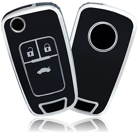 OFFCURVE Autoschlüssel Hülle Schlüsselhülle, Schlüsseltasche Autoschlüssel Schutzhülle Schlüsselgehäuse für Chevrolet Aveo Spark Cruze Opel Vauxhall Adam Cascada Mokka Astra Buick Regal Lacrosse