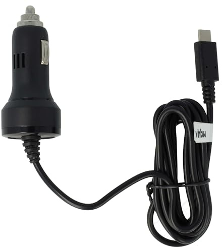 vhbw Cable de Carga de Coche USB C Adaptador mechero de 12 V 2,4 A Compatible con Samsung Galaxy Tab S3 LTE, S3 WiFi Negro 150 cm