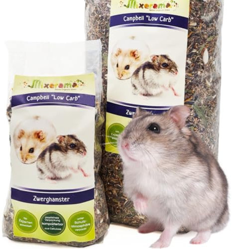 Mixerama Zwerghamsterfutter Campbell - artgerechtes Futter für Campbells, Dsungaren & Hybriden, Low Carb, Diabetische Unterstützung, 500 Gramm