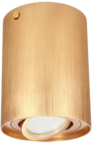 EDO Faretto da Soffitto a Superficie Rotondo Oro SKAND 1 Orientabile - Plafoniera Moderna in Alluminio con Attacco GU10 - Spot da Soffitto Ø95x125mm per Soggiorno, Cucina, Corridoio, Ufficio