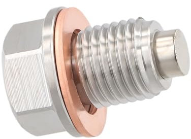 Tappo di Scarico Olio Magnetico, Dado Di Scarico Della Coppa Magnetica, Tappo Coppa Olio Motore Veicol, Olio Coppa Vite Di Scarico Acciai Inossidabili con Rondella Metallica per Auto Moto(14 * 1.5)