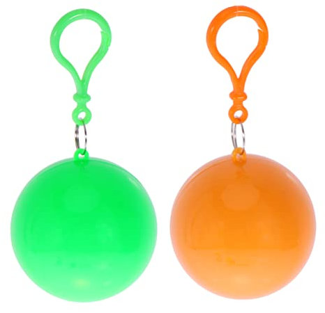 YARNOW 4 Stück Einweg Regenponchos Ballform Kompakt Und Tragbar Mit Schlüsselanhänger Regenmantel Für Outdoor Reisen Und Camping