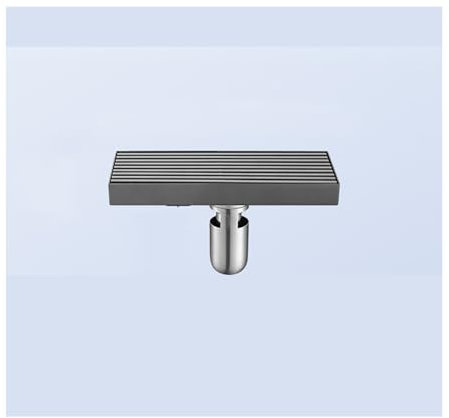 WRJAHCG Bodenablauf Mit Ventilkern,Edelstahl Rechteck Duschrinne,Siphon Ablaufrinne Mit Gitter Panel E Haarsieb,Center Drainage,8 * 20cm