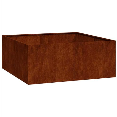 vidaXL Fioriera Arrugginita 100x100x40 cm in Acciaio Corten