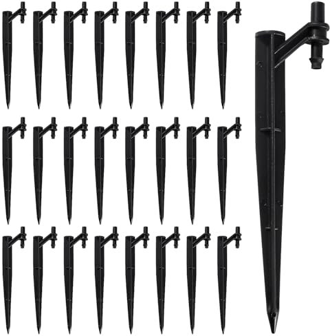VooGenzek 25 Piezas 12.5cm Estacas de Soporte para Goteo de Riego, Varilla de Soporte Boquillas de Riego de Jardín, Inserción de Tierra Soporte, para Jardín, Plantas, Verduras