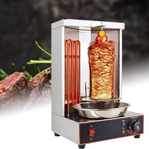 ¡Prepárese para la parrilla! Asadores y hornos de acero inoxidable: máquina para carne para barbacoa, doner de kebab vertical con interruptor de ajuste de temperatura,Electric