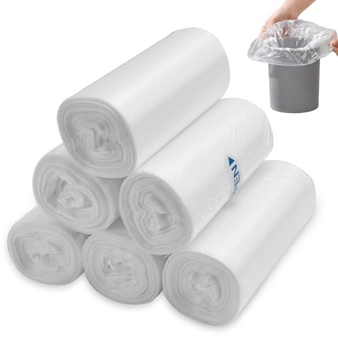 FAELNK Sacchi per la Spazzatura Piccoli 3L, 360stk, Mini Sacchi per la Spazzatura per Mini Tavolo Cestino Bagno Ufficio Auto Sacchetto per la Spazzatura Cibo Sacchetto per la Spazzatura Bianco