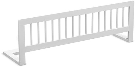 CADANI Kinder Bettgitter Baby Bettschutzgitter klappbarer Rausfallschutz aus Massivholz für Elternbett und Kinderbett weiß 115x40 cm