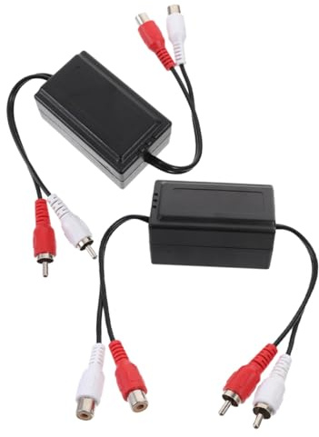Sewroro 2 Stück Audiogeräuschfilter Ground Loop Isolator Reduzierung von Lautsprecherinterferenzen und Audio Hissing für Auto und Stereoanlagen