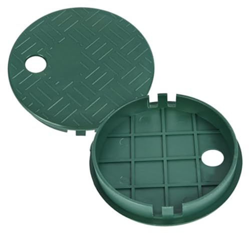 Sprinkler-Ventilabdeckung, 15,2 cm, runde Wasserzähler-Abdeckung, Kunststoff-Sprinkler/Bewässerungsventilkastendeckel für Garten, Rasen, Hof, Abdeckungen für Außenwasserzähler, 2 Stück