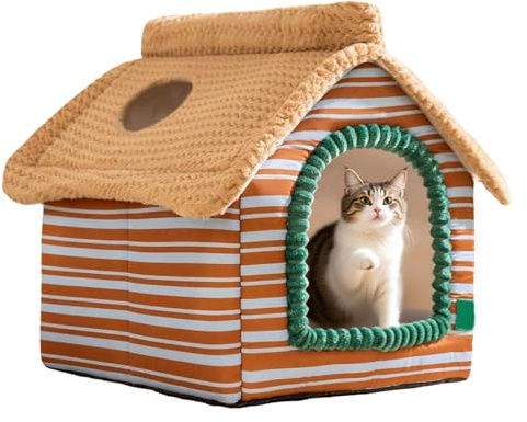 -Plüschnest – warmes Tierbett, weiches Fellkissen, rutschfeste Basis mit gebogener Wandfunktion, Schlafzubehör für Katzen, Kätzchen, Welpen, Zuhause, Wohnheim, Wohnung, Schlafzimmer, Wohnzimme