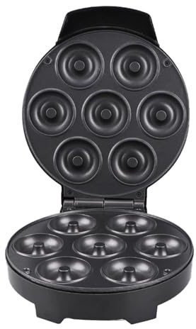 Machine à Donuts - Appareil de Cuisine à 7 Cavités avec Chauffage Double Face | Faites des Donuts Miniatures, des Gaufres et Gâteaux | Pour Maison Bureau Café Boulangerie Gâteau Fait Maison Petit