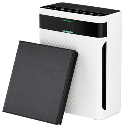HAUSHOF Purificador de Aire con 2pc Filtro HEPA H13 para Alergias, Polen, Humo, Caspa De Mascotas y Olores, Modo Mascota y Reposo, Silencioso 30dB