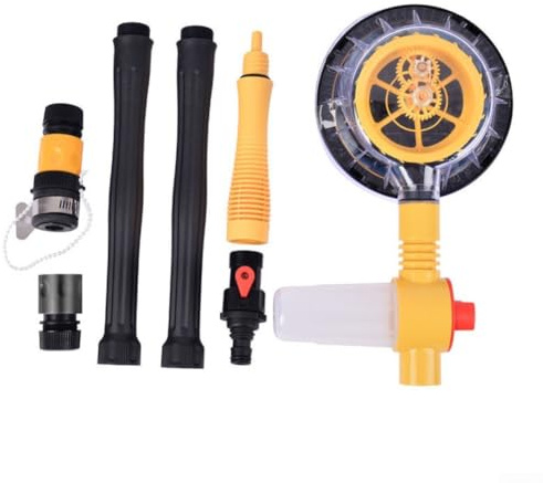 Kit de cepillo giratorio automático para lavado de coche con fregona de limpieza de 360 grados, lavadora de vehículos de mango largo, boquilla de manguera de alta presión para RV, camión, patio y