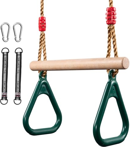 2 in 1 Trapez Schaukel Garten | Kinderschaukel Outdoor Indoor | Höhenverstellbar & rutschfest | Schaukelsitz - Schaukelbrett - Brettschaukel |40 x 14 x 145 cm