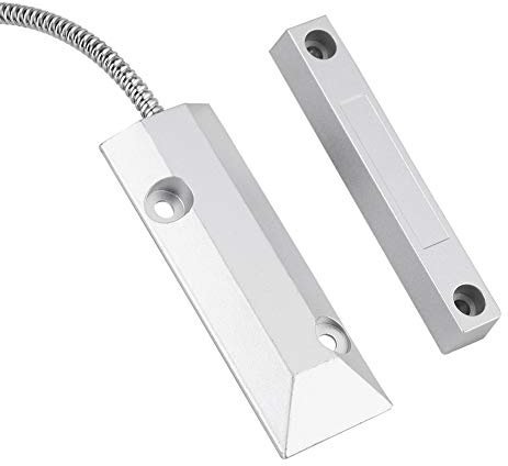 Interruptor de Contacto magnético, Contacto para Ventana Interruptor magnético para Detector de sensores con Cable para la Seguridad de Las alarmas en el Garaje de casa