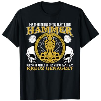 Der Sohn meines Gottes trägt einen Hammer Odin Wikinger T-Shirt