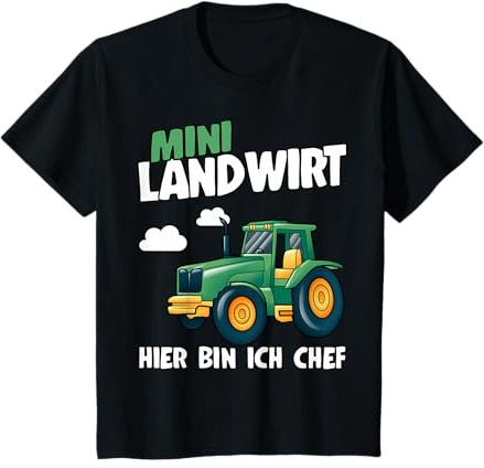 Mini Landwirt Hier Bin Ich Chef Kind Traktor Jungen Trecker T-Shirt