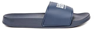 Gorilla Wear - Pasco Slides - Blau - Freizeit Bequem rutschfest unisex mit Logo für maximale Bewegungsfreiheit aus PU und EVA Badesandalen, 40