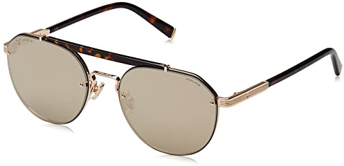 Police Unisex SPLE19 Sunglasses, Gold, 57