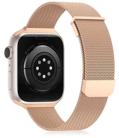 Tuocal Métal Bracelets Compatible avec Apple Watch 42mm(Series 3/2/1) 44mm 45mm 46mm, Sport Aimant Acier Inoxydable en métal Compatible pour iWatch Series 10 9 8 7 6 5 4 3 2 1 & SE Hommes Femmes