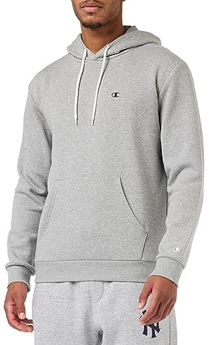 Champion Legacy Basics - Powerblend Fleece Huvtröja, Ljusgrå, M Män FW23, Grigio Melange Chiaro, M