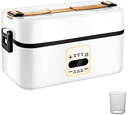 Samnuerly Scaldavivande Elettrico per Alimenti, Scaldavivande per Alimenti, Contenitore per Alimenti Isolamento per Riscaldamento Elettrico Portatile Forno a Microonde Ufficio,Bianca,Singolo Strato