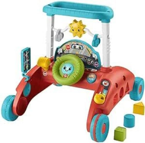 Fisher-Price Carro de Ritmo Estable de 2 Lados (holandés, inglés, francés, alemán, Italiano), Juguete para Caminar con temática de Coche para bebés, para niños de 6 Meses a 3 años, HJP45