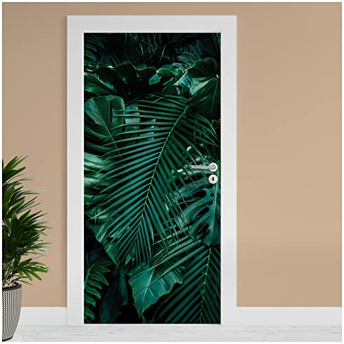 Finest Folia Türfolie 90x200 cm Türtapete Türposter Folie für Tür Wohnzimmer Kinderzimmer Küche Türaufkleber Bad Aufkleber selbstklebend TF02 (03 Dschungel)
