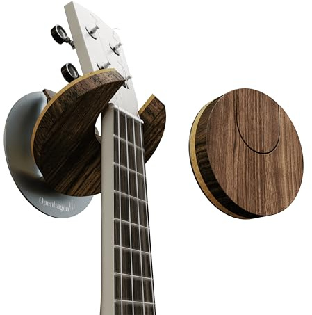 Openhagen World’s Only - Collapsible Ukulele Wall Hanger and Ukulele Wall Mount - Patented - Danish Design - Space Saving - Wooden - Walnut Color - Scratch Proof - Award Winning