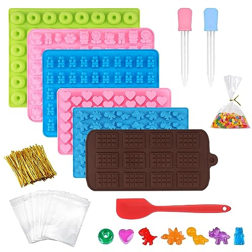 6 stk Gummibärchen Form Bonbon Formen Silikon | Hundekekse Backform Hundeleckerli Silikonform Eiswürfelform Schokoladenform Herz für Süßigkeiten Gelee Schokolade