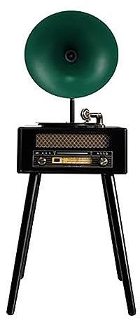 MegLob Floor-Standing Vinyl Record Player, Modern Vinyl Turntable, 33/45 Rpm LP Classic Record Player with Horn, French Vinyl Record Player, Cellphone Wireless Connection/USB Play/Radio,Green