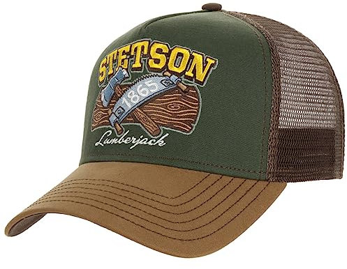 Stetson Lumberjack Trucker Cap Outdoor Basecap Mehrfarbig Mesh Verstellbar Damen Herren Ganzjährig braun One Size Small