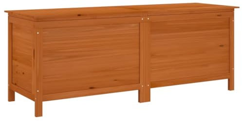 vidaXL Arcón de Jardín, Caja de Almacenaje con Tapa, Baúl para Cojines Alfombras Juguetes, Mueble para Patio, Madera Maciza de Abeto Marrón