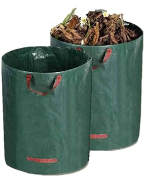 zalati Sacchetti per rifiuti da giardino, riutilizzabili, impermeabili, con manici, per raccogliere rifiuti da giardino, erba e foglie, 100 l