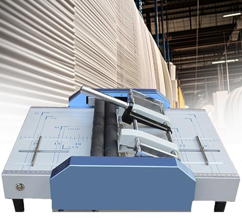 NYMFEA A3 Booklet Making Machine, Automatic Booklet Maker 4-Position Thread, Book Binding Machine Pamphlet Making Device Stapler Paper Folding Machine for Schools, Companies, Clubs
