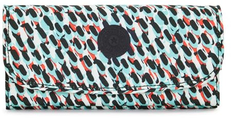 Kipling Money Land Bedruckte Geldbörse mit Schnappverschluss, Abstrakter Druck, 7.25''L x 4''H x 1.25''D, Damen Money Land Wallet RFID Anti-Hacker-Technologie Geldbörse Snap Wallet
