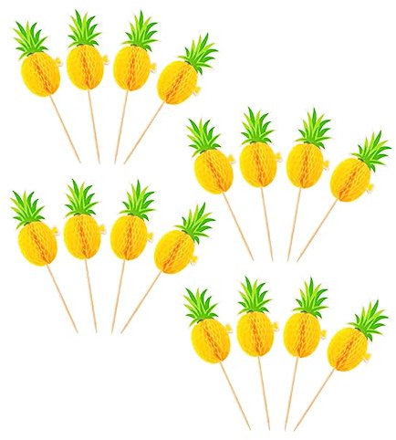 Cabilock Einzigartige Hawaiianische Kuchendekorationen 30 Stück Ananas-kuchen-zahnstocher für Party-kuchen Kuchenverzierungen Einsätze