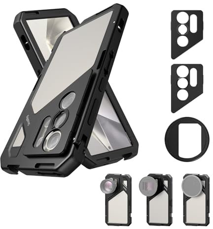 SMALLRIG for Samsung Galaxy S24 Ultra Phone Cage (QR Design) with 67mm Filter Adapter, T Mount Lens Backplate, 17mm Lens Backplate, Mobile Video Rig for S24 Ultra for Moment T Series Lenses-4601